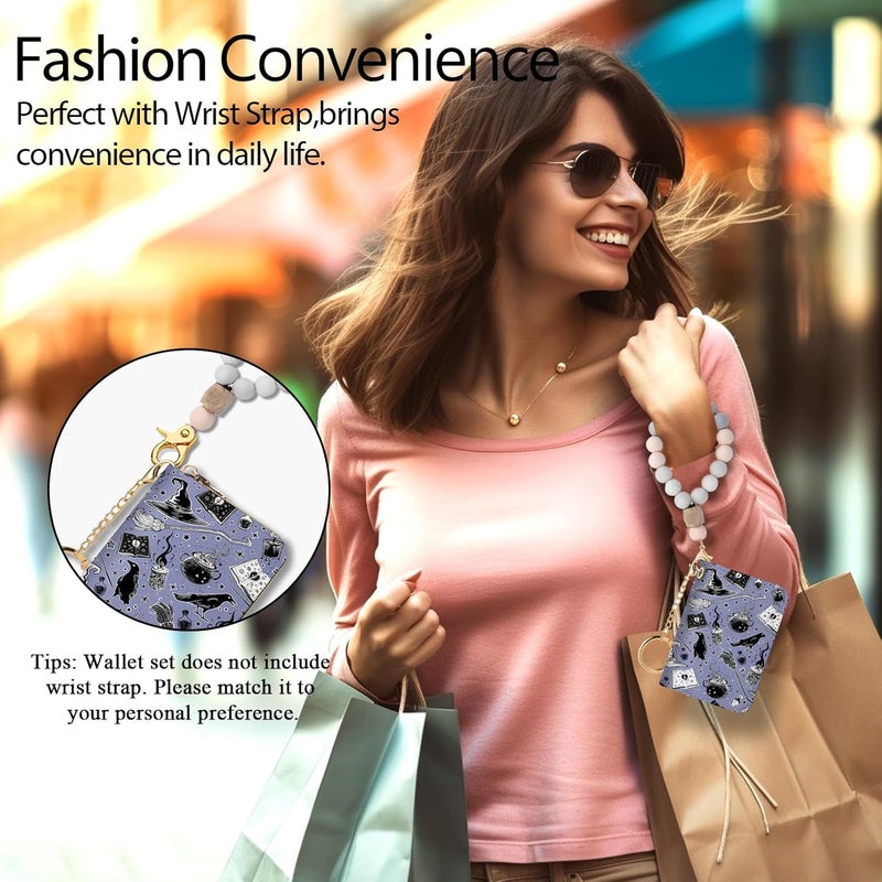 Yonlevres Credit Card Holder RFID Wallet, Small Card Holder Wallet for Women with Keychain Zipper, Funny Leather Print Credit Card Wallets Accordion Gift - Image 2